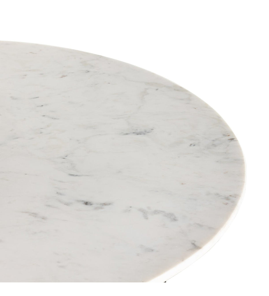 Terrell Round Coffee Table - Polished White Marble