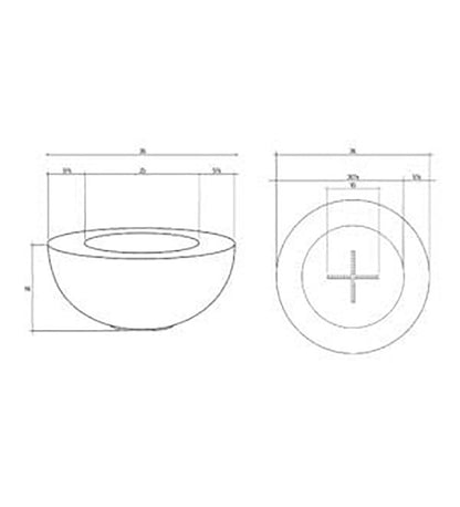 Escena Fire Bowl 36" Diagram