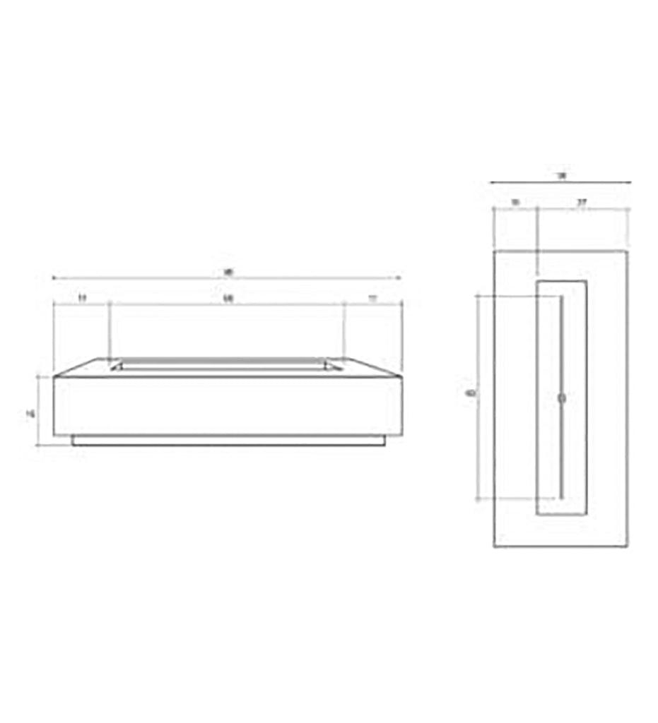 Las Palmas Fire Table 38" x 90" Diagram