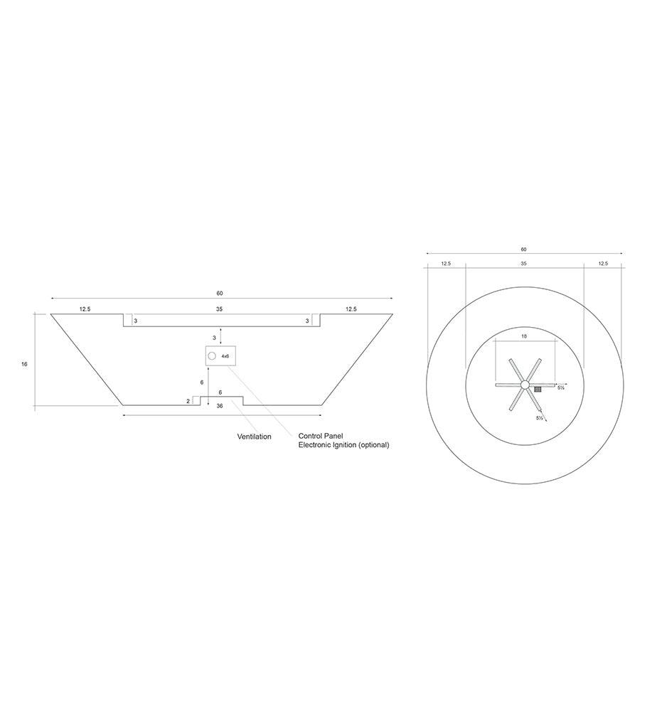 Thunderbird Fire Bowl 60" Diagram