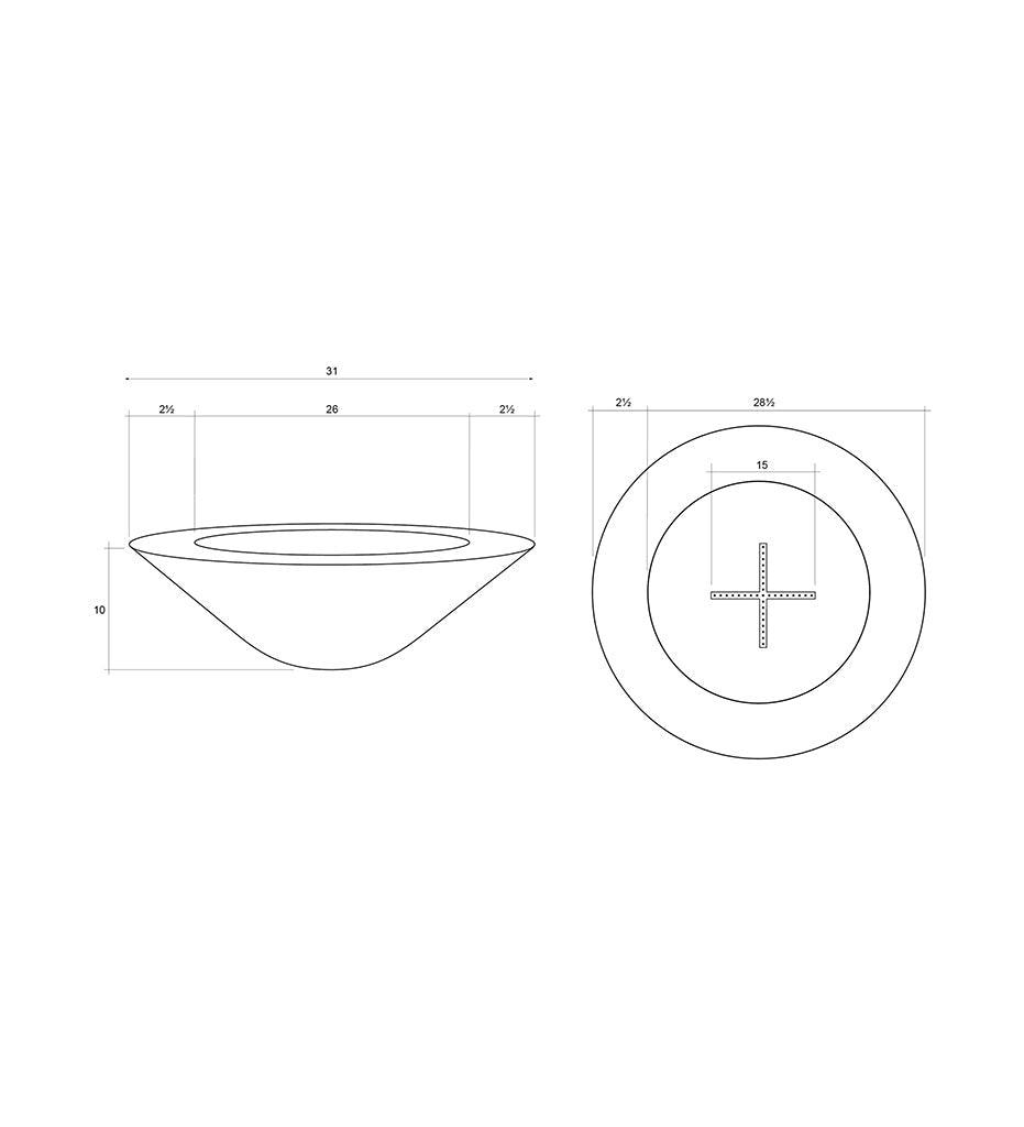 Thunderbird Fire Bowl 31" Diagram