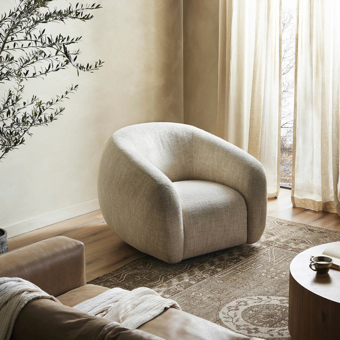 Channing Swivel Chair - Yuma Cream