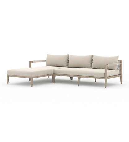 Sherwood Outdoor 2-Piece Sectional - Left Chaise - Washed Brown