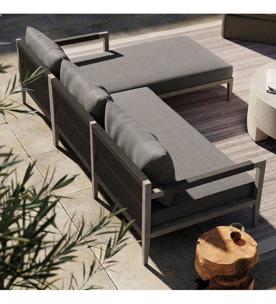 Sherwood Outdoor 2-Piece Sectional - Left Chaise - Weathered Grey