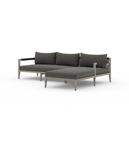 Sherwood Outdoor 2-Piece Sectional - Left Chaise - Weathered Grey