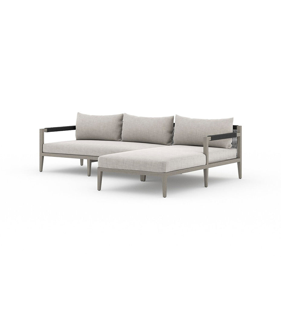 Sherwood Outdoor 2-Piece Sectional - Left Chaise - Weathered Grey