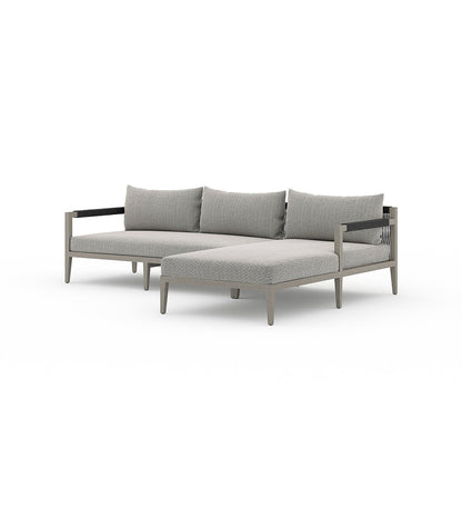 Sherwood Outdoor 2-Piece Sectional - Left Chaise - Weathered Grey