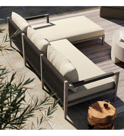 Sherwood Outdoor 2-Piece Sectional - Left Chaise - Weathered Grey