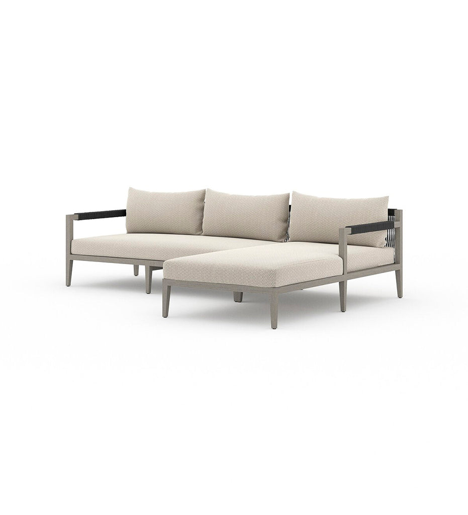 Sherwood Outdoor 2-Piece Sectional - Left Chaise - Weathered Grey