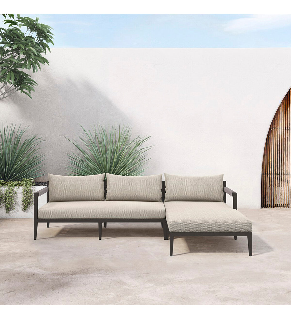 Sherwood Outdoor 2-Piece Sectional - Right Chaise - Bronze