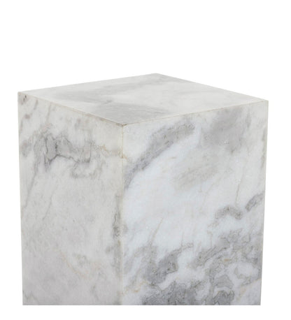 Modern Marble Pedestal - White & Grey Speckled Marble