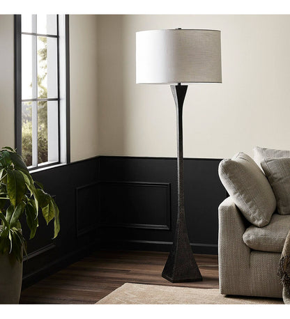 Tapered Forged Floor Lamp - Forged Black Aluminum