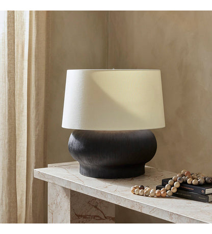 Kragen Table Lamp - Textured Matte Black Porcelain Ceramic