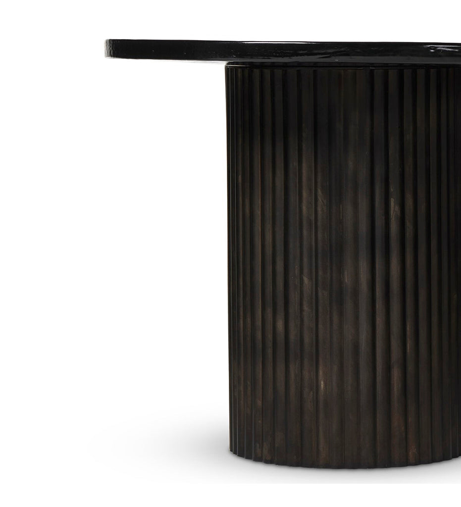 Ruben End Table - Smoked Black Cast Glass