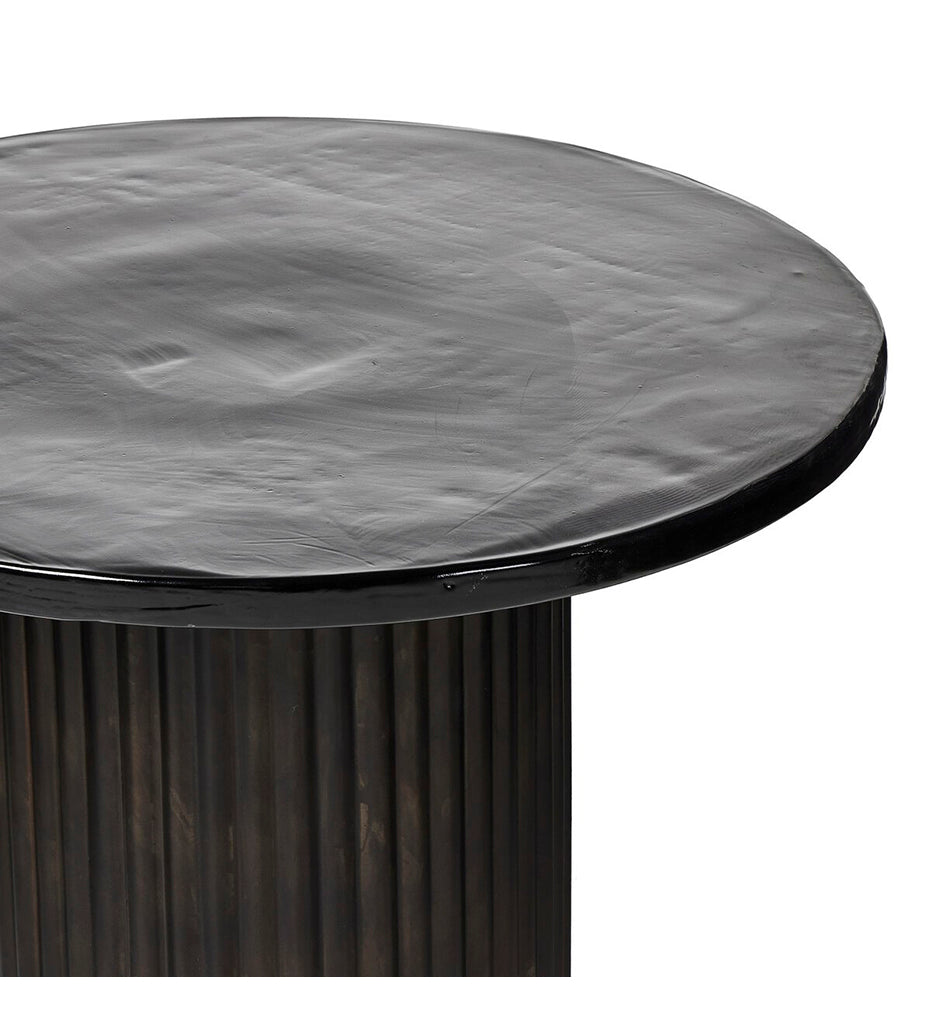 Ruben End Table - Smoked Black Cast Glass