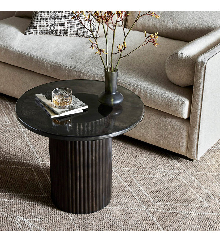 Ruben End Table - Smoked Black Cast Glass