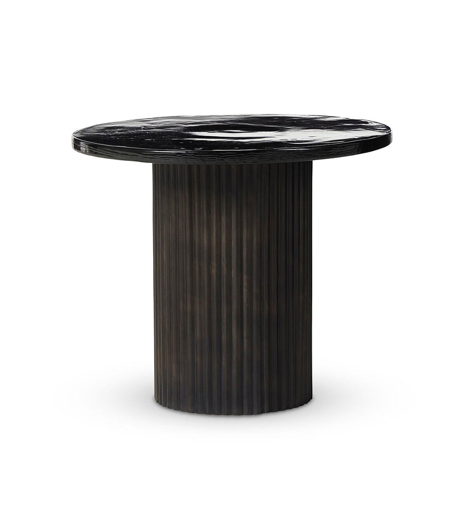 Ruben End Table - Smoked Black Cast Glass