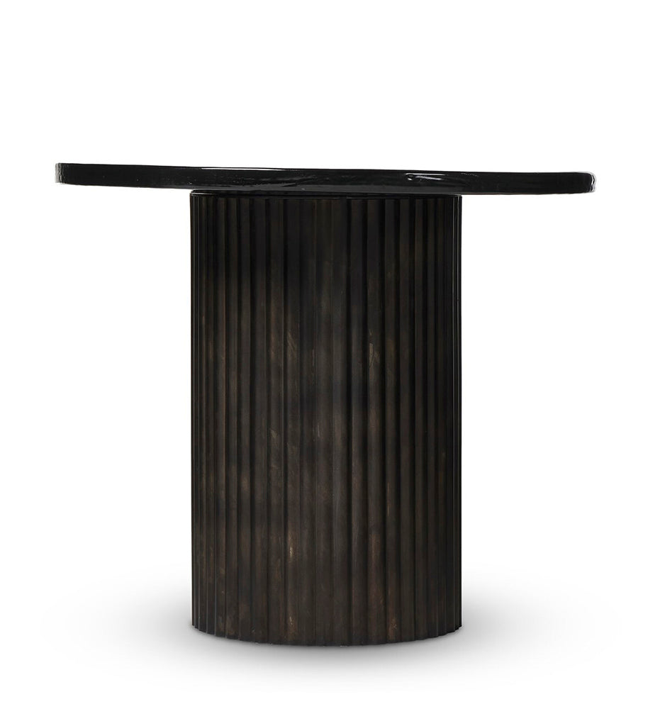 Ruben End Table - Smoked Black Cast Glass