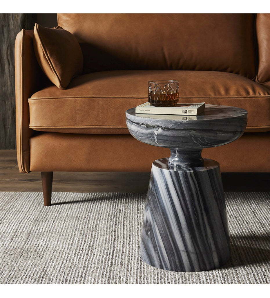 Rowe End Table - Ebony Marble Solid