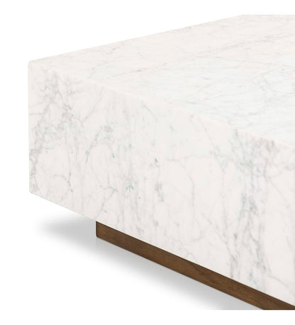 Masera Marble Coffee Table - White Carrara Marble