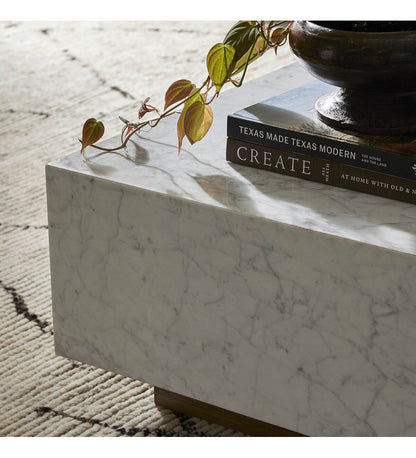 Masera Marble Coffee Table - White Carrara Marble