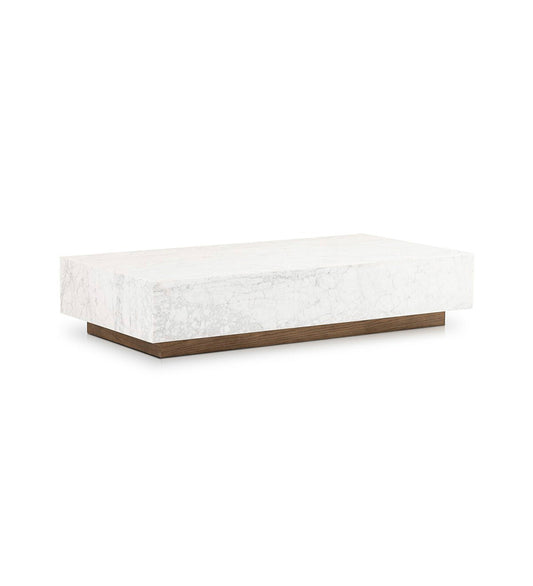 Masera Marble Coffee Table - White Carrara Marble