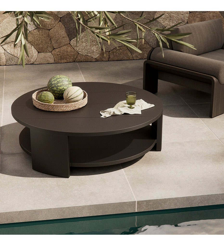 Roca Outdoor Round Metal Coffee Table