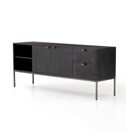 Trey Media Console - Black Wash Poplar