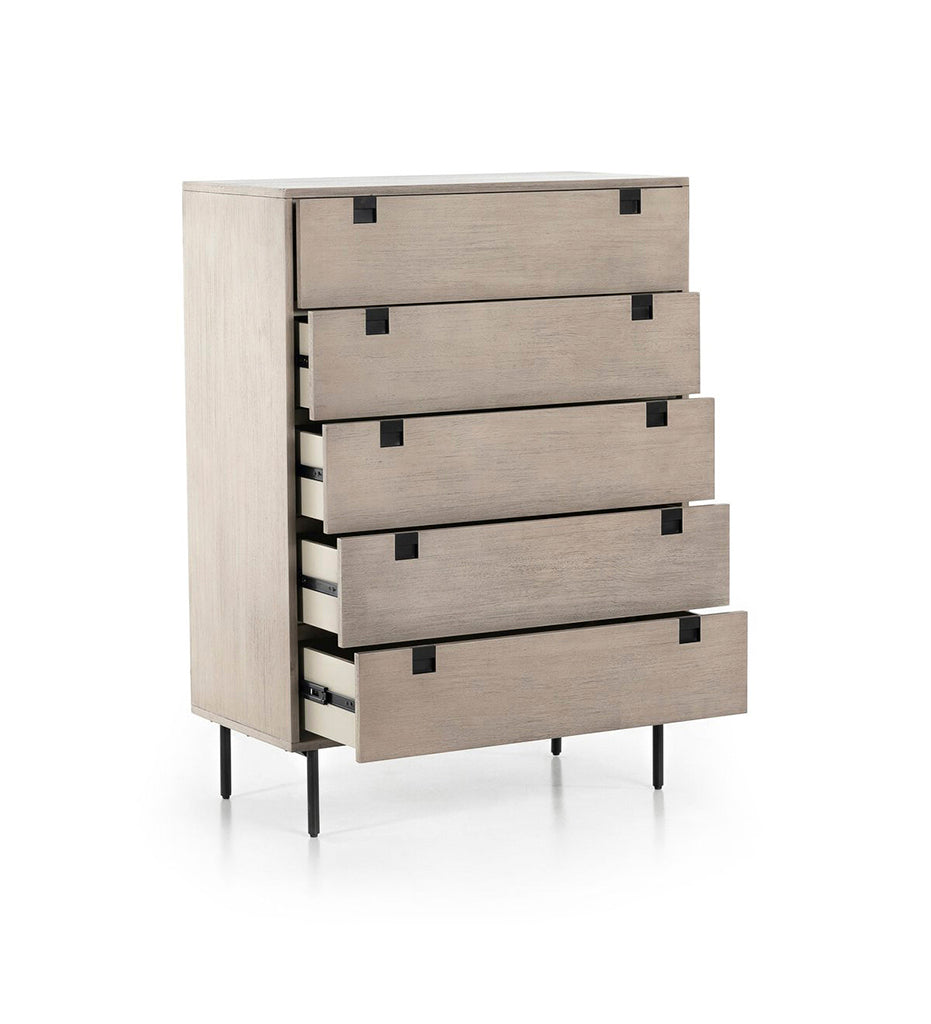 Carly 5 Drawer Dresser - Grey Wash Veneer