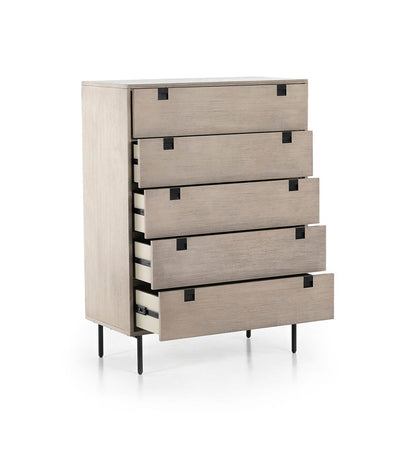 Carly 5 Drawer Dresser - Grey Wash Veneer