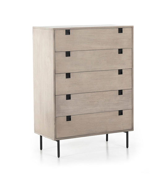 Carly 5 Drawer Dresser - Grey Wash Veneer