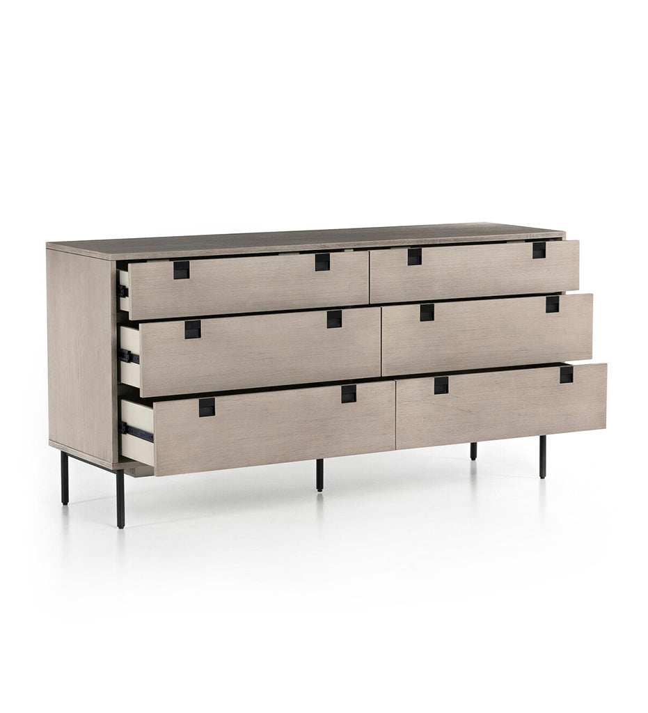 Carly 6 Drawer Dresser - Grey Wash Veneer