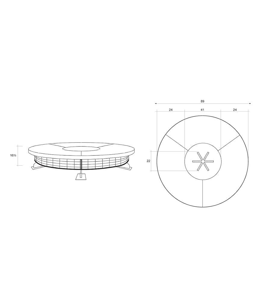 Idyllwild Fire Table 89" Diagram