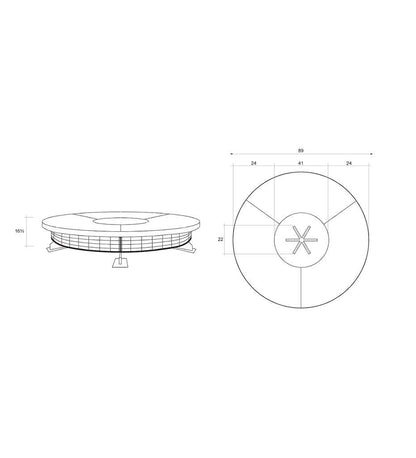 Idyllwild Fire Table 89" Diagram