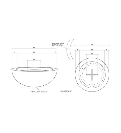 Escena Fire Bowl 48" Diagram