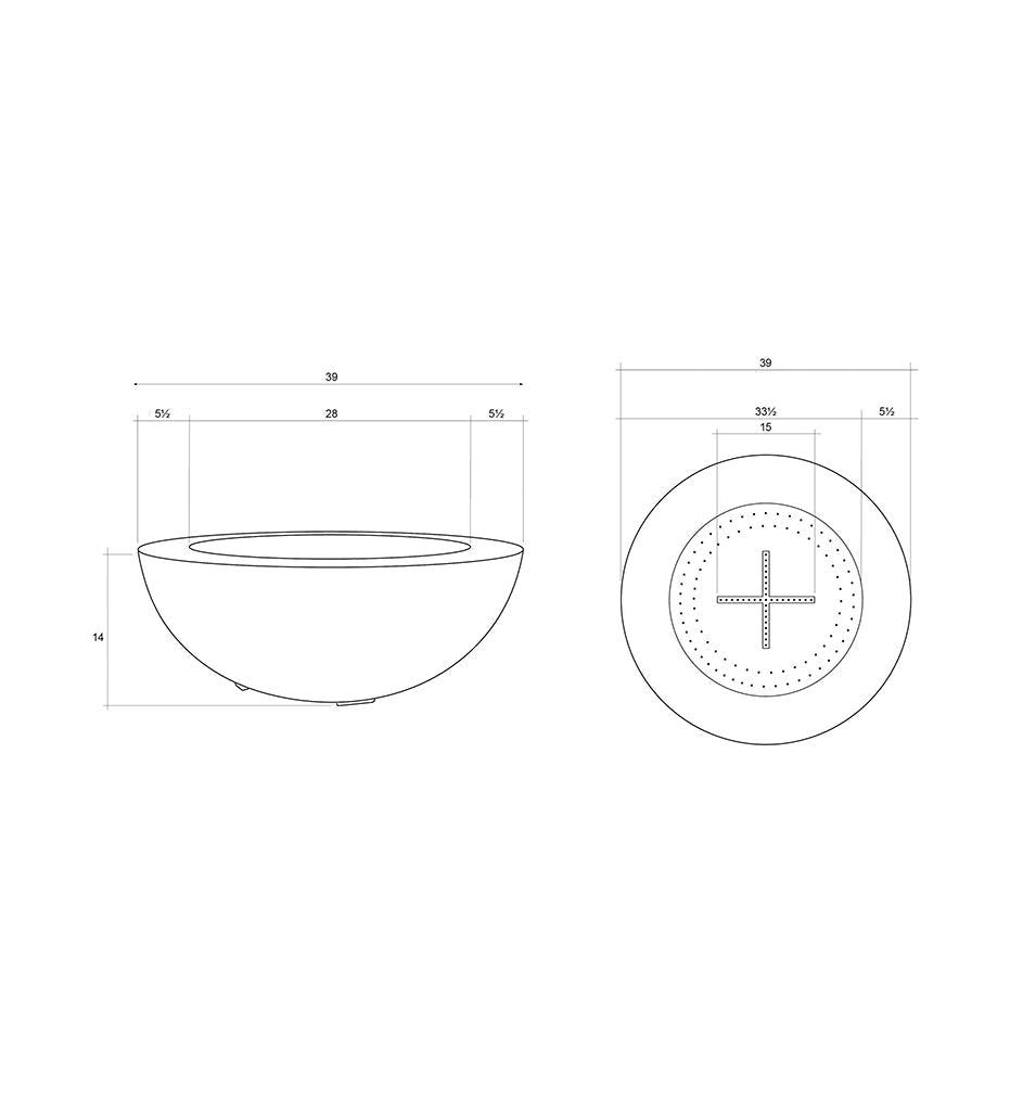 Escena Fire Bowl 39" - Short Diagram