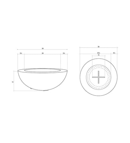 Escena Fire Bowl 39" - Short Diagram