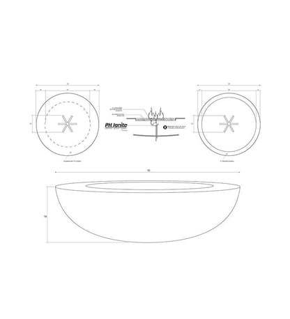 Escena Fire Bowl 70" (Electric Ignition) Diagram