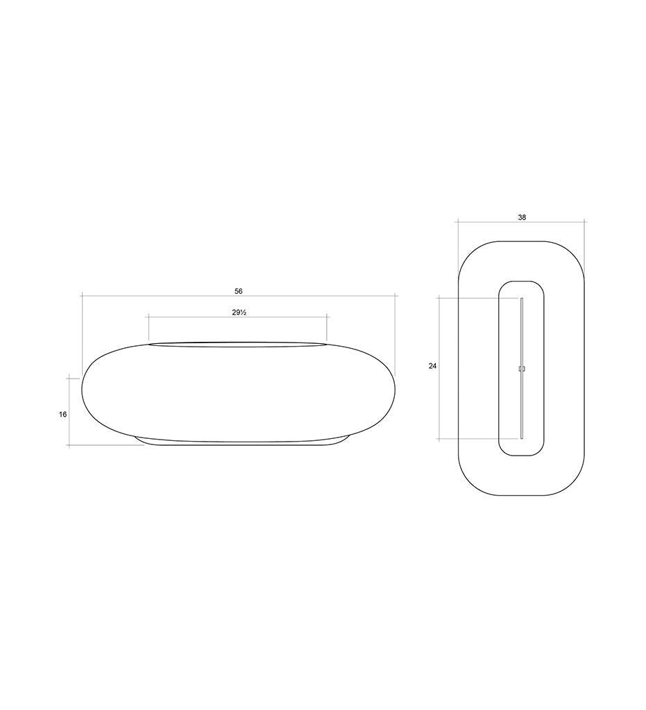 Joshua Tree Fire Table 38" x 56" Diagram