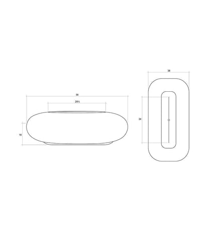 Joshua Tree Fire Table 38" x 56" Diagram