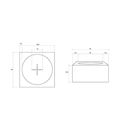 Indian Canyon Fire Table 39" x 39" Diagram