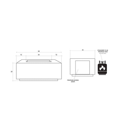 Andreas Fire Table 38" x 58" diagram