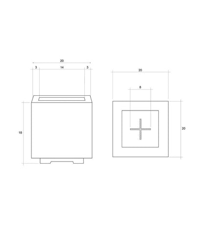 Deepwell Fire Pedestal 20" Diagram