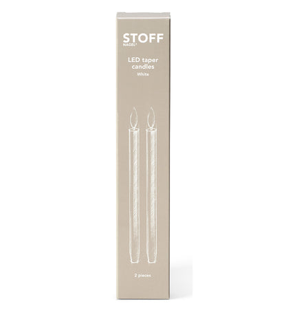 Stoff LED Taper Candle - Set of 2