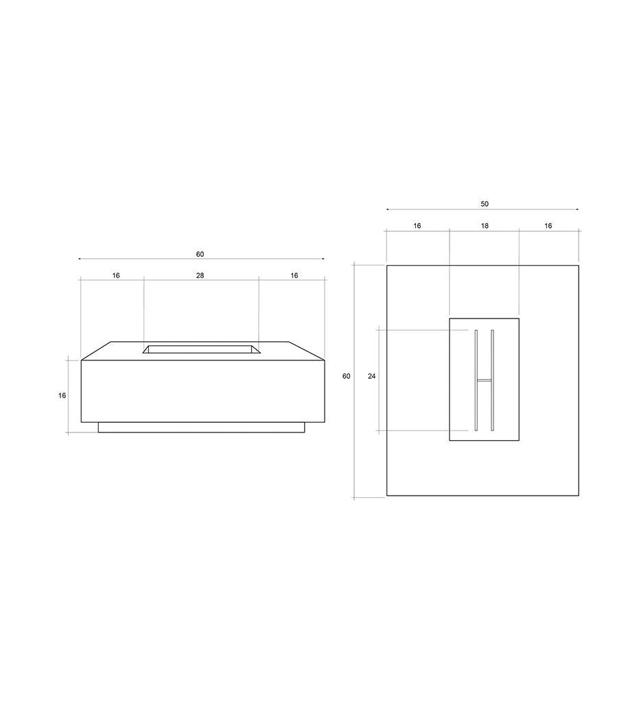 Las Palmas Fire Table 50" x 60"