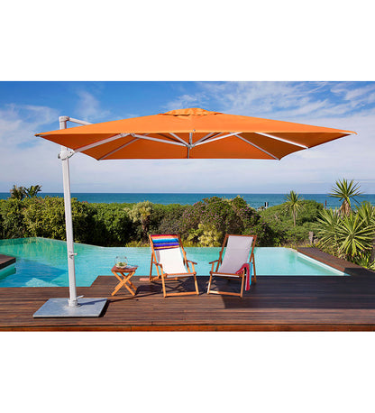 10' Pavone Square Cantilever Umbrella - Grip Handle - Black Frame -