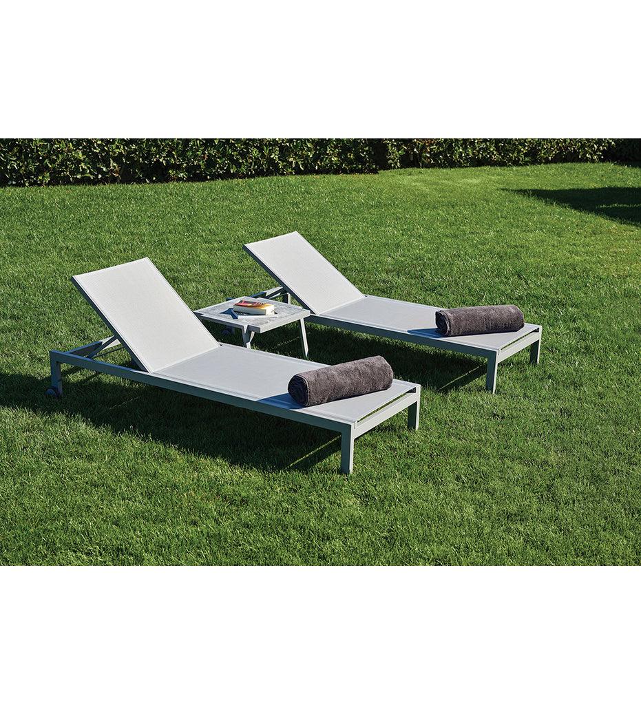 Allred Collaborative - 10DEKA - Milos Tall Sunlounger With Int Wheels - - Milos Tall Sunlounger With Int Wheels - - 300150601-WHT