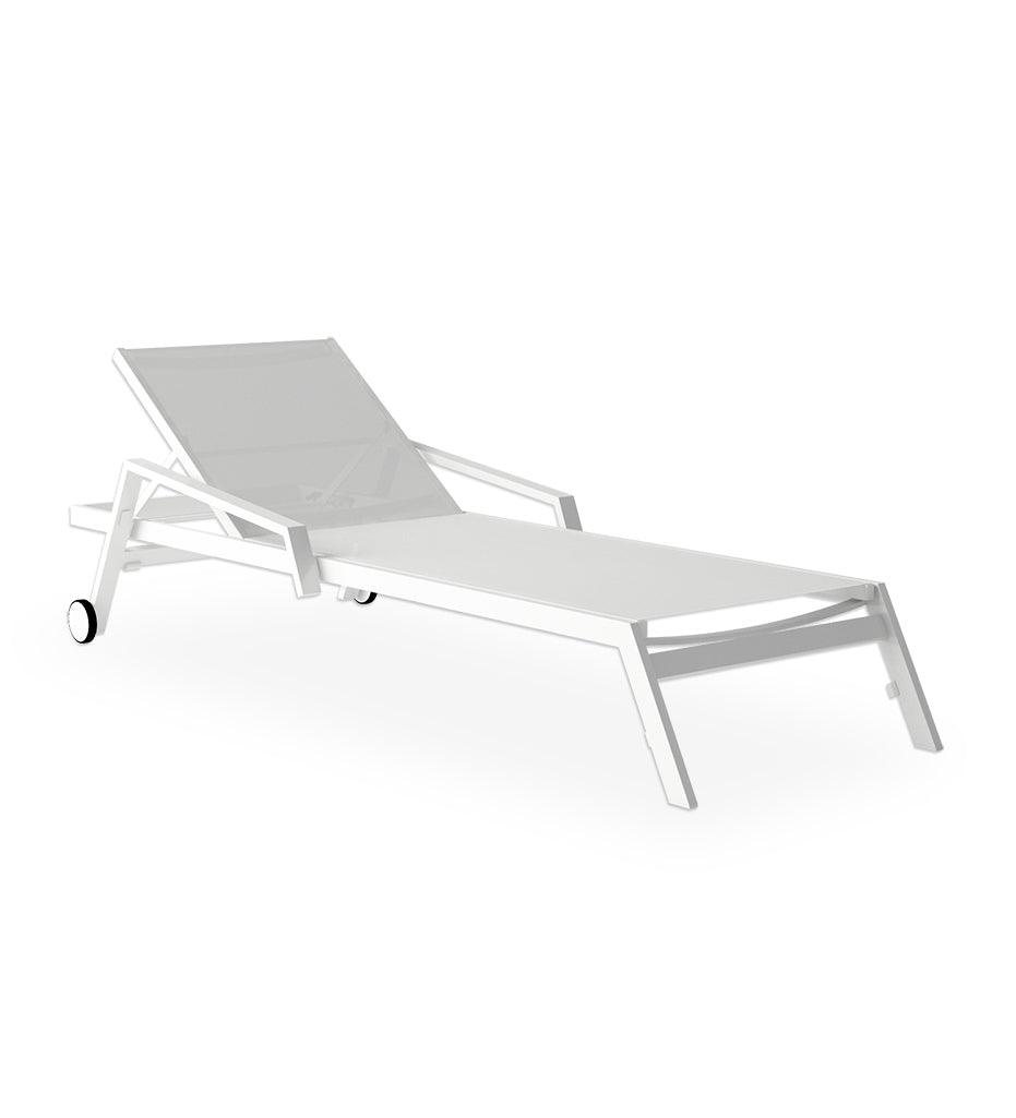 Allred Collaborative - 10DEKA - Pulvis Sunlounger with Ext Wheels - - Pulvis Sunlounger with Ext Wheels - - 300150901-WHT