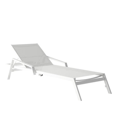 Allred Collaborative - 10DEKA - Pulvis Sunlounger with Int Wheels - - Pulvis Sunlounger with Int Wheels - - 300150900-WHT