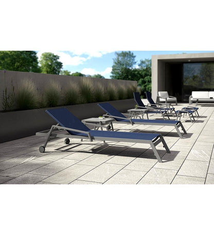 Allred Collaborative - 10DEKA - Pulvis Sunlounger with Int Wheels - - Pulvis Sunlounger with Int Wheels - - 300150900-WHT